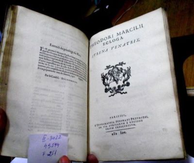 carte veche - Theodori Marcilii; Ecloga. Strena venatrix