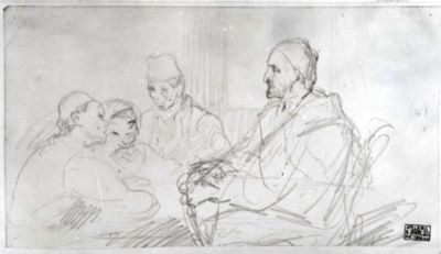 grafică - Grigorescu, Nicolae; Prizonieri turci
