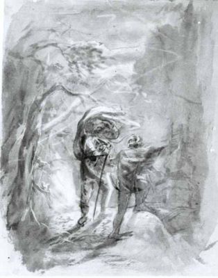 desen - Grigorescu, Nicolae; Scenă romantică