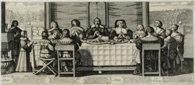 gravură - Bosse, Abraham; (DEL.); (SC.); Boisseau, Jean (EX.); La Bénédiction de la Table (Binecuvântarea mesei)