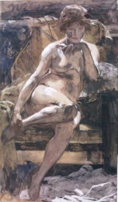 acuarelă - Simon, Lucien; Nud