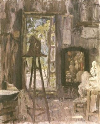 pictură - Biju, Leon Alexandru; Interior de atelier