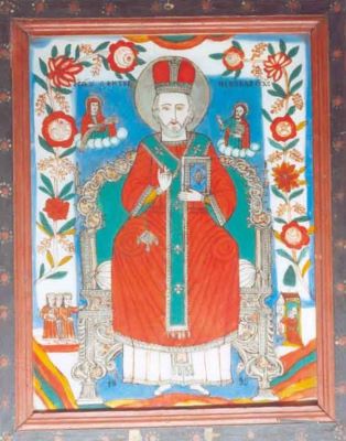 icoană pe sticlă; Sfântul Nicolae