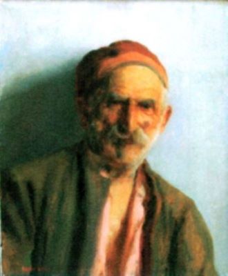 pictură - Glatter, Gyula; Cap de studiu