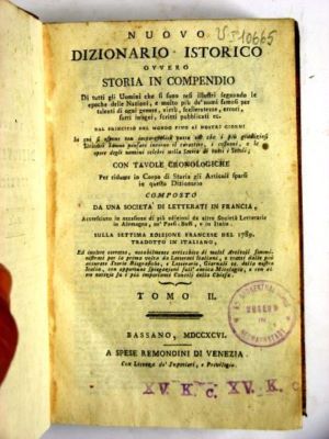 carte - A Spese Remondini di Venezia, editor comercial; Nuovo dizionario istorico