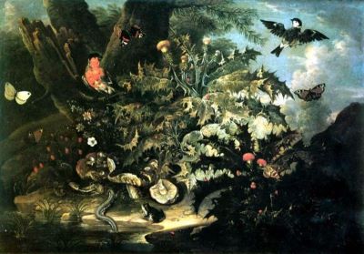 pictură - Purgau, Franz Michael Siegmund von; Natură moartă cu năpârcă; pandant: Natură moartă cu broască