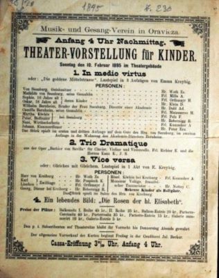 Tipografia Karl Wunder; Afiș al spectacolului de teatru pentru copii
