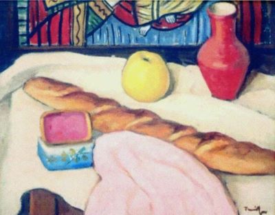 pictură - Tonitza, Nicolae; Natură moartă cu pâine