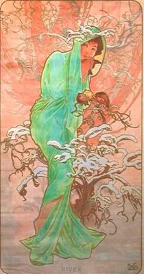 panou decorativ - Mucha, Alphonse Marie; Iarna