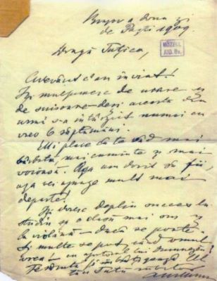 scrisoare - Mureșianu, A. Aurel; Mureșianu Aurel către fiica sa, Mureșianu Elena Aida