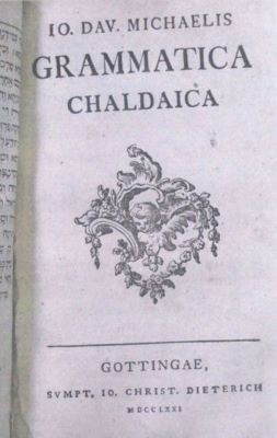 carte veche - MICHAELIS, JOHAN HEINRICH; Grammatica Chaldaica