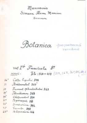 carte veche - Marian, Simion Florea; Botanica poporană română (vol. I, fasc. 8)