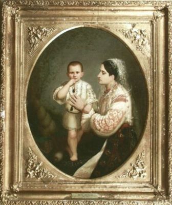pictură - Henția, Sava; Mama și copilul