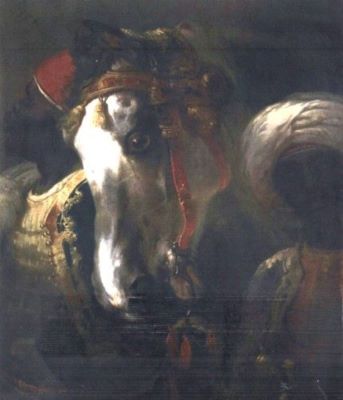 pictură - Gros, Antoine-Jean (atribuit); Doi arabi și un cal alb