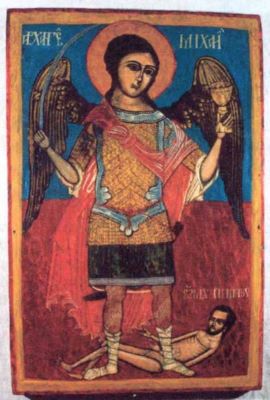 icoană pe lemn - Mihail, zugrav și diacon; Arhanghelul Mihail