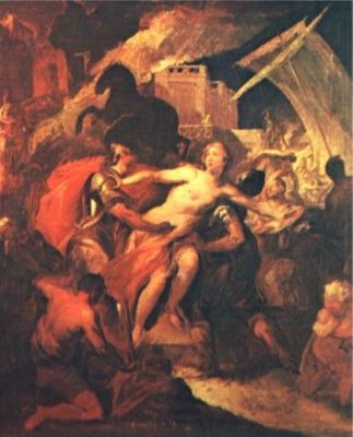 pictură - Rottmayr-Rosenbrunn, Johann Michael von Rosenbrunn (atribuit); Răpirea Elenei