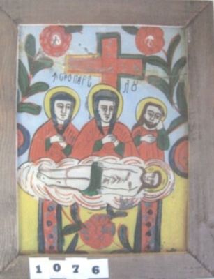 icoană pe sticlă; Îngroparea lui Iisus