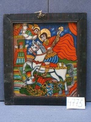 icoană pe sticlă; Sfântul Gheorghe