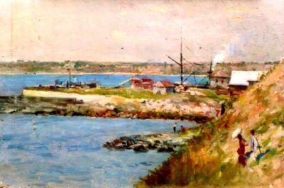 pictură - Aman, Theodor; În portul Constanța