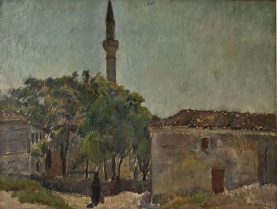 pictură de șevalet - Steriadi, Jean Alexandru; Peisaj la Balcic cu turn de geamie