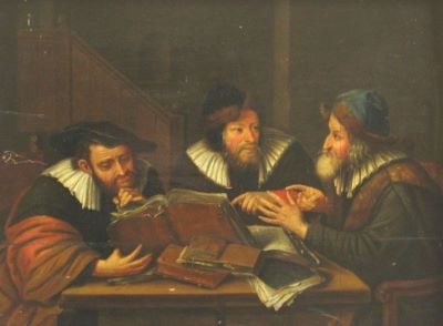 pictură - Toorenvliet, Jakob; Trei evrei