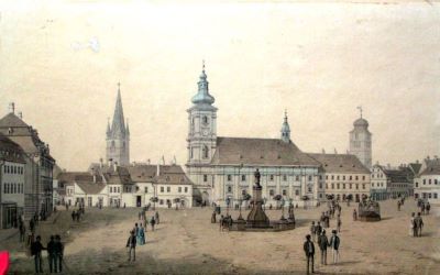 litografie - Slowikowski, Adam; (DEL.); (SC.); ( În registrul inventar: anonim); Piața Mare din Sibiu