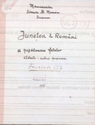 manuscris - Marian, Simion Florea; Junețea la români, fascicola 7. Șezătoarea fetelor
