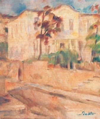 pictură - Șirato, Francisc; Peisaj cu casă din Balcic