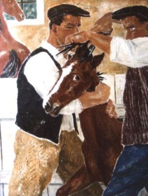 pictură - Nagy, Albert; Tunsul mânzului