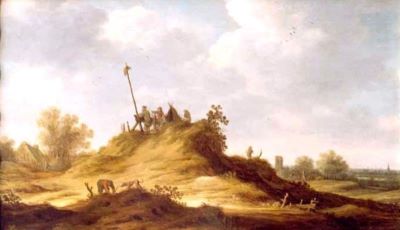 pictură - Bos, V.; Peisaj cu colină