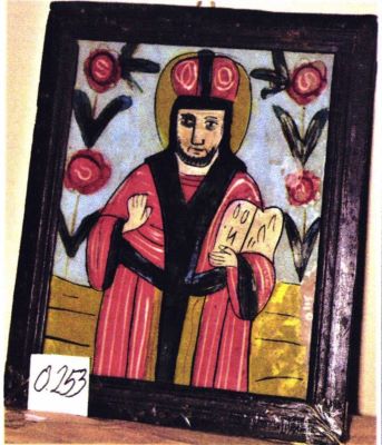 icoană pe sticlă; Iisus Pantocrator