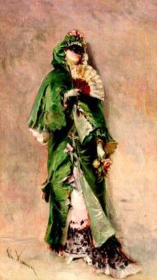 pictură de șevalet - Aman, Theodor; Dominoul verde