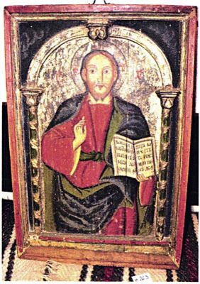 icoană pe lemn; Iisus Pantocrator