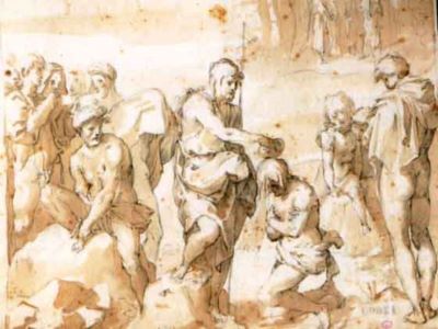 desen - Battista, Naldini Giovani; Botezul lui Christos