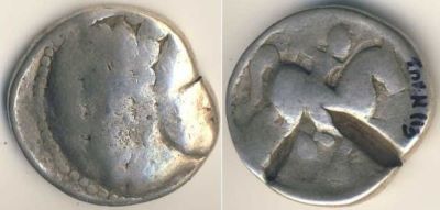 monedă dacică de tip Huși-Vovriești