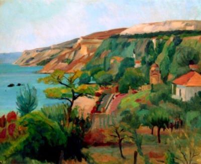 pictură - Cuțescu-Storck, Cecilia; Grădini la marginea mării
