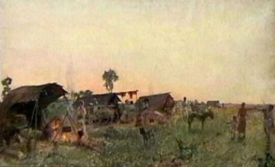 pictură de șevalet - Vermont, Nicolae; Șatră de țigani