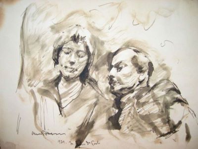 desen - Băeșu, Aurel; Portret de femeie și de bărbat