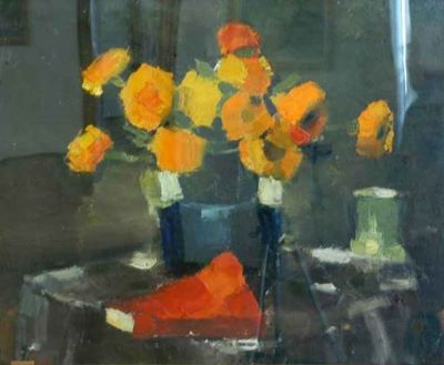 pictură - Șirato, Francisc; Flori galbene