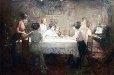 pictură - Vermont, Nicolae; Scenă de interior