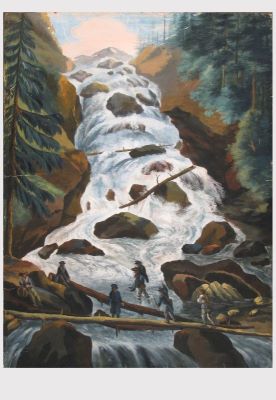 Tempera și guașă - Neuhauser, Franz; Cascada Bâlea