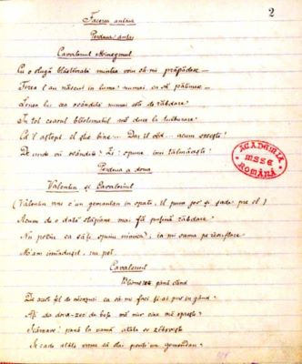 manuscris - Eminescu, Mihai; Versuri, teatru