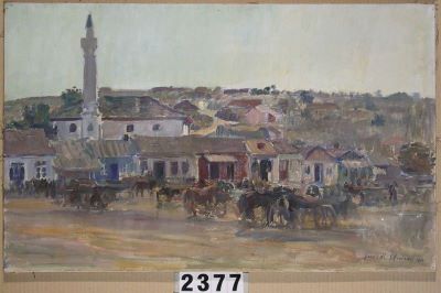 Pictură de șevalet - Steriadi, Jean Alexandru; Piață din Cernavodă