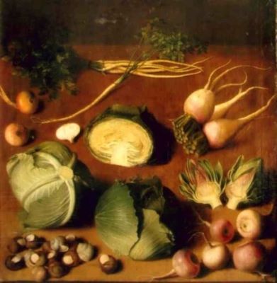 pictură - Beck, Jacob Samuel; Natură moartă cu varză; pandant: Natură statică cu ciuperci