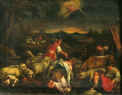 pictură - Bassano, Jacopo da Ponte (după) (în registrul inventar: după da Ponte); Vestirea nașterii lui Christos