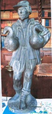 sculptură - Lenz, Ch.; Țăran cu două gâște