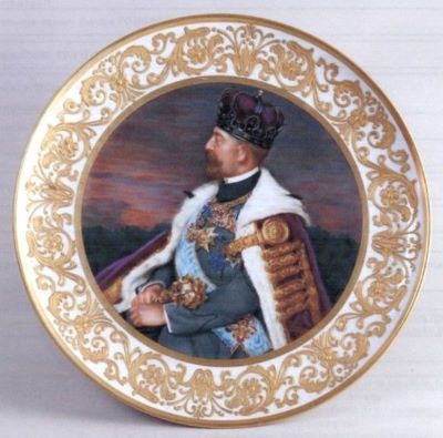 Rosenthal din Selb, Bavaria; Farfurie decorativă cu portretul Regelui Ferdinand