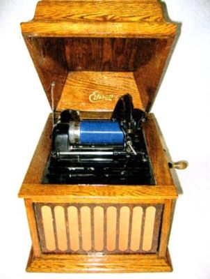 Thomas A.Edison Inc.; fonograf cu cilindru de ceară