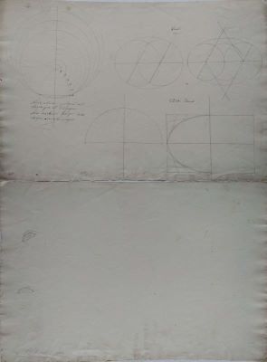 schiță - Tattarescu, Gheorghe; Studiu de perspectivă - construcția poligoanelor