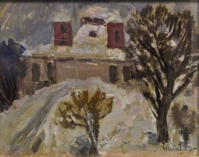 pictură de șevalet - Ghiață, Dumitru; Peisaj la Cerneți